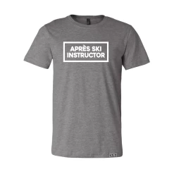 APRES SKI INSTRUCTOR T SHIRT HEATHER GREY (CLOSEOUT)